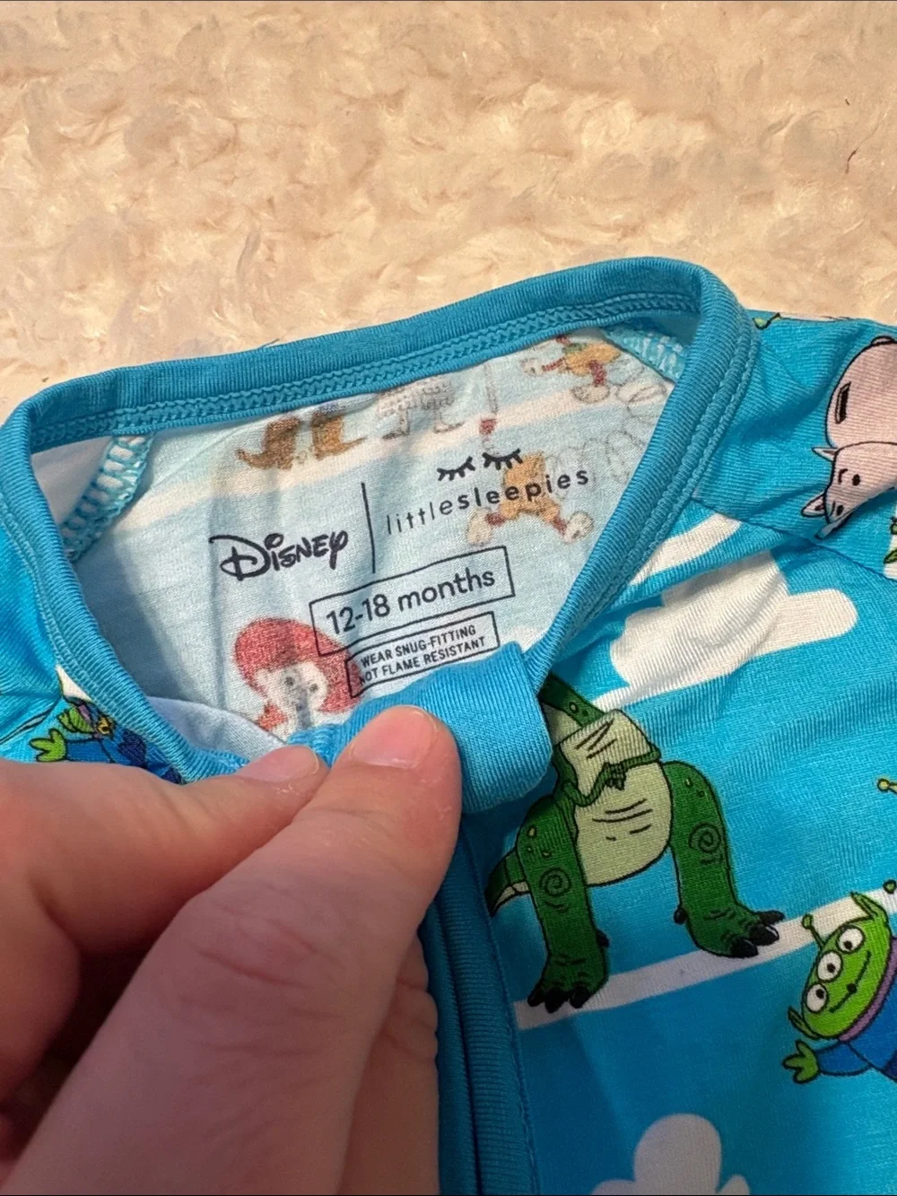 Little Sleepies Disney Toy Story zippy New With Tags 12-18M